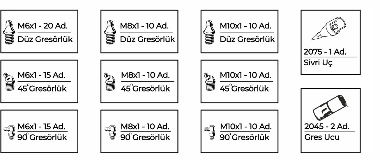 Gresörlük Seti 113 Parça – GS3113