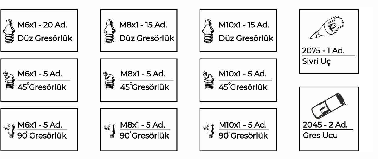 Gresörlük Seti 83 Parça – GS183